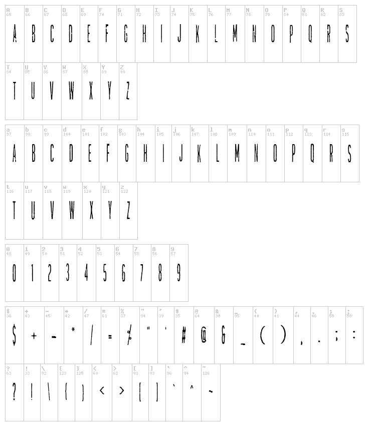 Tallierst Grustampa font map
